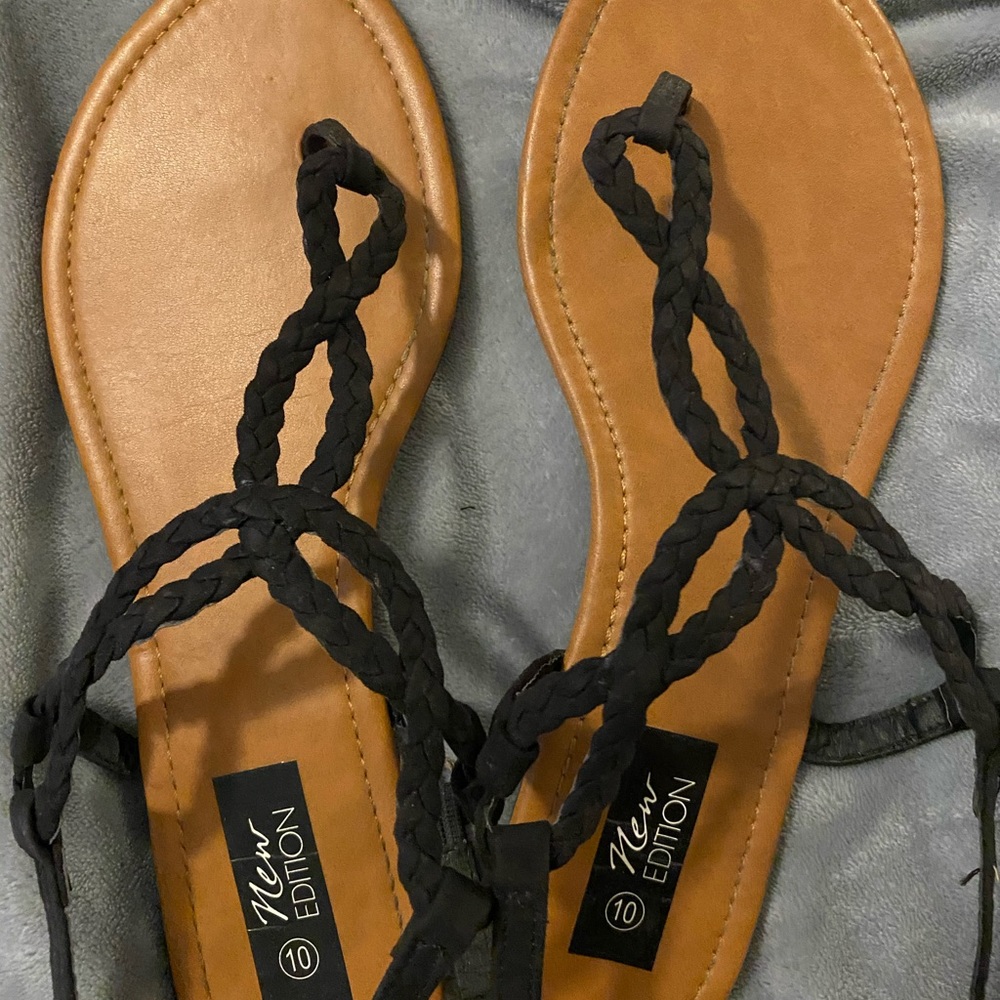 plain black sandals